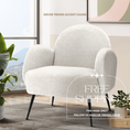 Load image into Gallery viewer, Armchair Upholstered Lounge Chair Accent Couch Sherpa Boucle Sofa White Light Beige Bedroom