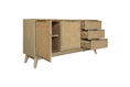 Load image into Gallery viewer, Grevillea Buffet Table 160cm 2 Door Solid Acacia Wood Rattan Furniture - Brown
