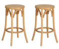 Load image into Gallery viewer, Artiss X2 Bar Stools Wooden Stool Counter Chair Kitchen Barstools Rattan Seat