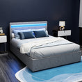 Load image into Gallery viewer, Artiss Bed Frame Double Size LED Gas Lift Grey COLE