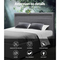 Load image into Gallery viewer, Artiss Bed Frame Double Size LED Gas Lift Grey COLE
