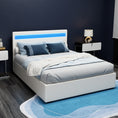 Load image into Gallery viewer, Artiss Bed Frame Double Size LED Gas Lift White COLE