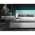 Load image into Gallery viewer, Artiss Bed Frame Double Size LED Gas Lift White COLE