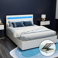 Load image into Gallery viewer, Artiss Bed Frame Double Size LED Gas Lift White COLE