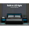 Load image into Gallery viewer, Artiss Bed Frame Queen Size LED Gas Lift Black COLE