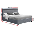 Load image into Gallery viewer, Artiss Bed Frame Queen Size LED Gas Lift Grey COLE