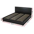 Load image into Gallery viewer, Artiss Bed Frame King Size LED Gas Lift Black LUMI