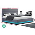 Load image into Gallery viewer, Artiss Bed Frame Queen Size LED Gas Lift Grey LUMI