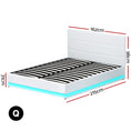 Load image into Gallery viewer, Artiss Bed Frame Queen Size LED Gas Lift White LUMI