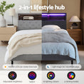 Load image into Gallery viewer, Artiss Bed Frame King Single Size LED Mattress Base Platform with Storage Shelf Hidden Storage Box Grey