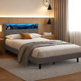 Load image into Gallery viewer, Artiss Bed Frame King Single Size LED Mattress Base Platform with Storage Shelf Hidden Storage Box Grey