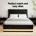 Load image into Gallery viewer, Artiss Bed Frame King Single Size LED Gas Lift Black LUMI