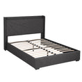 Load image into Gallery viewer, Artiss Queen Bed Frame Gas Lift Storage Bed with Charging Ports Upholstered Geometric Headboard Charcoal Grey