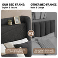 Load image into Gallery viewer, Artiss Queen Bed Frame Gas Lift Storage Bed with Charging Ports Upholstered Geometric Headboard Charcoal Grey