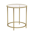 Load image into Gallery viewer, Gold Round Side Table with Golden Metal Frame Robust and Stable