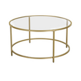 Load image into Gallery viewer, Gold Glass Table with Golden Iron Frame Stable and Robust Tempered Glass