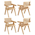 Load image into Gallery viewer, Artiss 4x Dining Chairs Wooden Rattan Seat Rubber Wood Frame