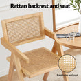 Load image into Gallery viewer, Artiss 4x Dining Chairs Wooden Rattan Seat Rubber Wood Frame