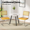 Load image into Gallery viewer, Artiss Dining Chairs Set of 4 Velvet Rattan Cantilever Yellow