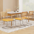 Load image into Gallery viewer, Artiss Dining Chairs Set of 4 Velvet Rattan Cantilever Yellow