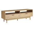 Load image into Gallery viewer, Rattan TV Cabinet Entertainment Unit 140CM Stand Wooden Storage Drawer Wicker Woven