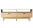 Load image into Gallery viewer, Rattan TV Cabinet Entertainment Unit 140CM Stand Wooden Storage Drawer Wicker Woven