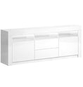 Load image into Gallery viewer, TV Cabinet Entertainment Unit 160cm Stand Store RGB LED Gloss Drawers White