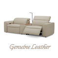 Load image into Gallery viewer, Hallie 2 Seater Genuine Leather Sofa Lounge Electric Powered Recliner Beige
