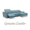 Load image into Gallery viewer, Inala 2 Seater Genuine Leather Sofa Lounge Electric Powered Recliner LHF Chaise Blue