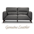 Load image into Gallery viewer, Downy Genuine Leather Sofa 2 Seater Upholstered Lounge Couch - Gunmetal