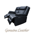 Load image into Gallery viewer, Bella 2 Seater Electric Recliner Genuine Leather Upholstered Lounge - Black