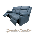 Load image into Gallery viewer, Bella 3 Seater Electric Recliner Genuine Leather Upholstered Lounge - Blue