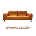 Load image into Gallery viewer, Downy Genuine Leather Sofa 3 Seater Upholstered Lounge Couch - Tangerine