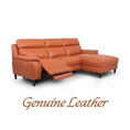 Load image into Gallery viewer, Ella 3 Seater Genuine Leather Sofa Lounge Electric Powered Recliner RHF Chaise Tan