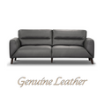 Load image into Gallery viewer, Downy Genuine Leather Sofa 3 Seater Upholstered Lounge Couch - Gunmetal