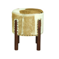 Load image into Gallery viewer, Heritage Genuine Goat Hide Ottoman/Footstool