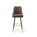Load image into Gallery viewer, Modern Bar Chair Leather Stool Counter Brown Mid-Century Wood x 2