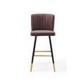 Load image into Gallery viewer, Modern Bar Chair Leather Stool Counter Brown Mid-Century Wood x 2