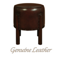 Load image into Gallery viewer, Heritage Genuine Goat Leather Ottoman/Footstool