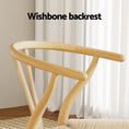 Load image into Gallery viewer, 1 Set of 4 Artiss Dining Chairs Wooden Rattan Seat Wishbone Back