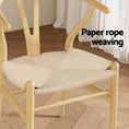 Load image into Gallery viewer, 1 Set of 4 Artiss Dining Chairs Wooden Rattan Seat Wishbone Back