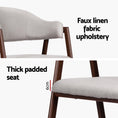 Load image into Gallery viewer, Artiss Dining Chairs Set of 2 Linen Hollow Armchair Grey