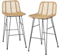 Load image into Gallery viewer, Gardeon 2-Piece Outdoor Bar Stools Wicker Dining Chair Bistro Patio Balcony