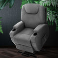 Load image into Gallery viewer, Artiss Recliner Chair Lift Assist Heated Massage Chair Velvet Milio