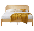 Load image into Gallery viewer, Lulu Bed Frame with Curved Rattan Bedhead - Double