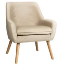 Load image into Gallery viewer, Scandinavian Armchair Upholstered Lounge Accent Chair Couch Sofa Seater Beige