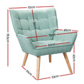 Load image into Gallery viewer, Artiss Armchair Lounge Chair Accent Chairs Sofa Linen Fabric Cushion Seat Blue