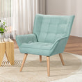 Load image into Gallery viewer, Artiss Armchair Lounge Chair Accent Chairs Sofa Linen Fabric Cushion Seat Blue
