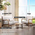 Load image into Gallery viewer, Artiss Armchair Lounge Chair Accent Armchairs Couch Sofa Loveseat Beige Wood