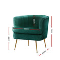 Load image into Gallery viewer, Artiss Armchair Velvet Green Norvia